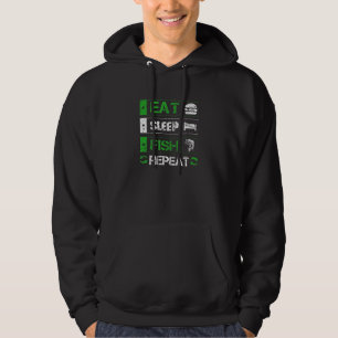 Eat Sleep Fish Repeat Funny Fishing Vintage Hoodie