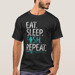 Eat Sleep Fish Repeat Men Women Kids Fishing Boys T-Shirt