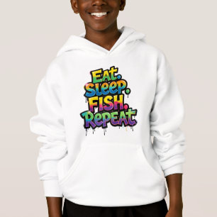 Eat Sleep Fish Repeat Rainbow Graffiti