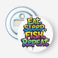 Eat Sleep Fish Repeat Rainbow Graffiti