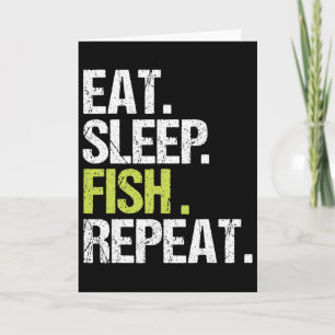 Eat Sleep Fish Repeat Shirt Fishing Fisherman Angl Card