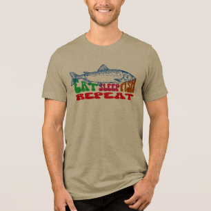 Eat Sleep Fish Repeat Shirt Fishing Fisherman Gift