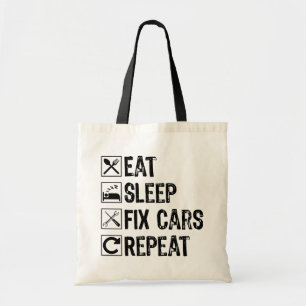Eat Sleep Fix Cars Repeat Mechanic Grandpa Cool Tote Bag