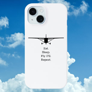 Eat Sleep Fly 172 Repeat Aeroplane iPhone 15 Case