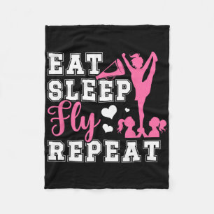 Eat Sleep Fly Cheer Flyer Cheerleading Flyer  Fleece Blanket