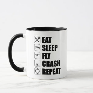 Eat Sleep Fly Crash Repeat Funny Drone Pilot Mug