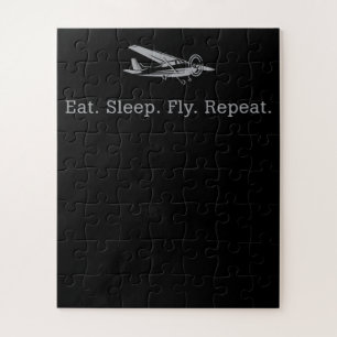 Eat Sleep Fly Drones Repeat Aviator Gift Jigsaw Puzzle