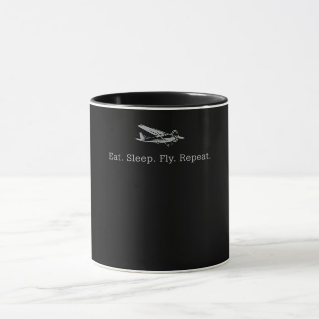 Eat Sleep Fly Drones Repeat Aviator Gift Mug (Center)