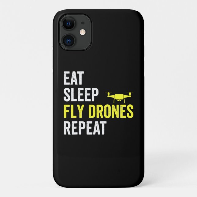 Eat Sleep Fly Drones Repeat Drone Pilot Quadcopter Case-Mate iPhone Case (Back)