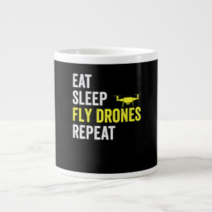 Eat Sleep Fly Drones Repeat Drone Pilot Quadcopter Large Coffee Mug