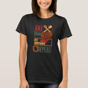 Eat Sleep Fly Planes Repeat Trendy Aeroplane Pilot T-Shirt