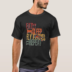 Eat Sleep Fly Planes Repeat Trendy Airplane Pilot T-Shirt