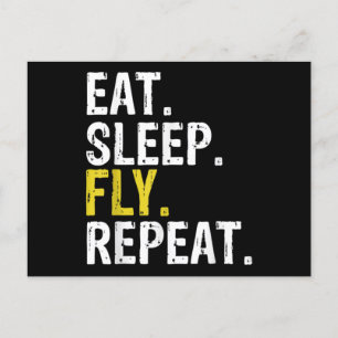 Eat Sleep Fly Repeat Aviation Pilot Postcard