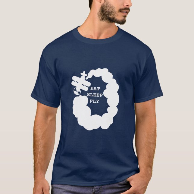 Eat sleep fly t shirt | aeroplane pilot gift idea (Front)