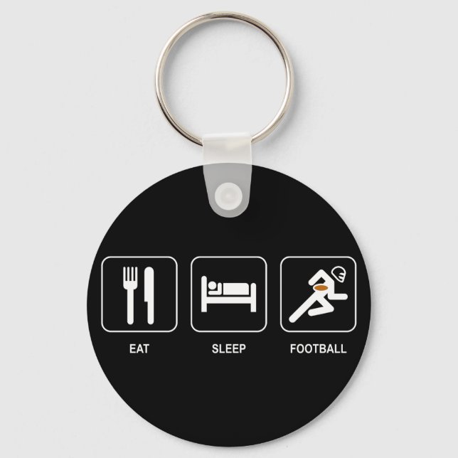 Eat Sleep Football Keychain (Front)