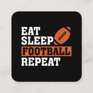 Eat Sleep Football Repeat Awesome Love Football Vi Square Business Card