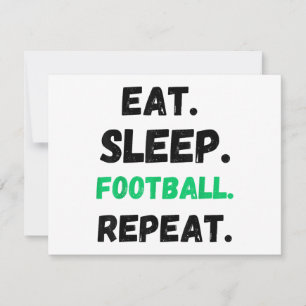 Eat Sleep Football Repeat Cute Eat Sleep Football Holiday Card