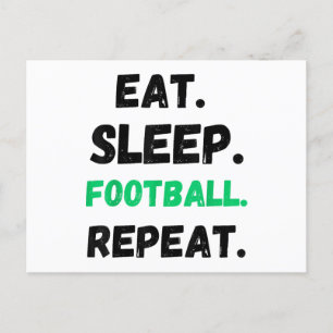 Eat Sleep Football Repeat Cute Eat Sleep Football Holiday Postcard