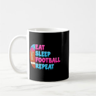 Eat Sleep Football Repeat Funny Boys Football Drip Coffee Mug