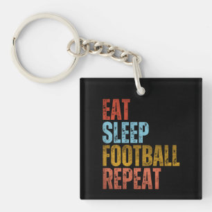 EAT SLEEP FOOTBALL REPEAT KEY RING