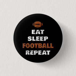 Eat Sleep Football Repeat Love Football Vintage Gi 3 Cm Round Badge