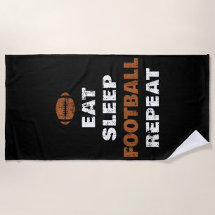 Eat Sleep Football Repeat Love Football Vintage Gi Beach Towel