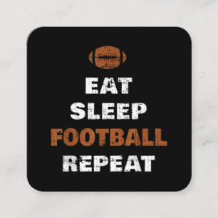 Eat Sleep Football Repeat Love Football Vintage Gi Square Business Card