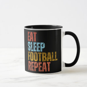 EAT SLEEP FOOTBALL REPEAT MUG