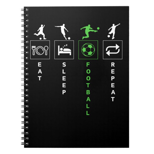 Eat Sleep Football Repeat Notebook (Front)
