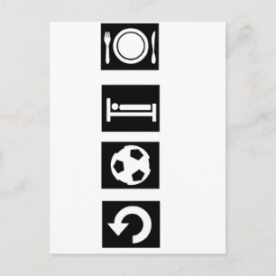 Eat, sleep, football, repeat. postcard