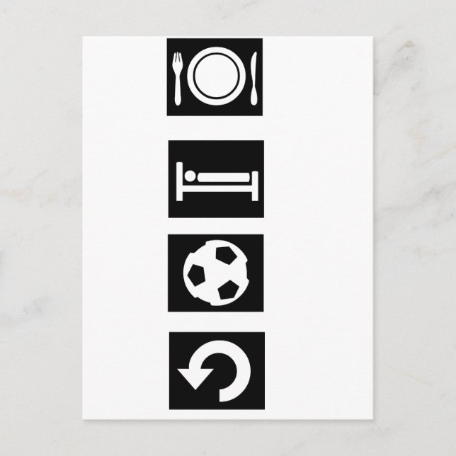 Eat, sleep, football, repeat. postcard (Front)