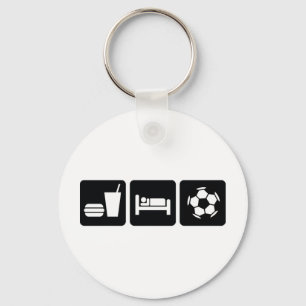 Eat Sleep Football / Soccer Key Ring