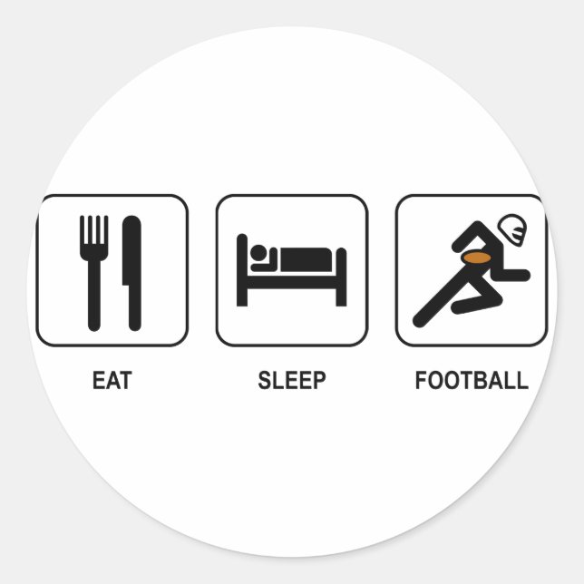 Eat Sleep Football Sticker (Front)