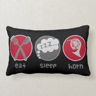 Eat Sleep French Horn Music Quote gift Lumbar Cushion