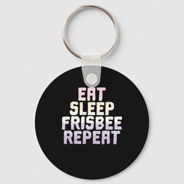 Eat Sleep Frisbee Repeat Strandsport Key Ring (Front)