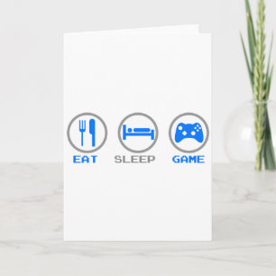 Eat Sleep Game Again - Gamer, geek video games Card