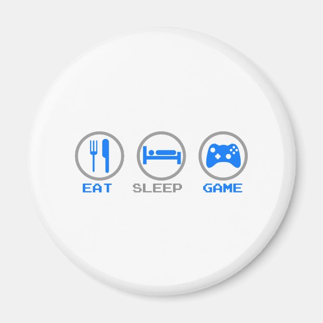 Eat Sleep Game Again - Gamer, geek video games Magnet (Front)