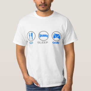 Eat Sleep Game Again - Gamer, geek video games T-Shirt