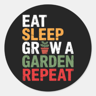 Eat Sleep Game Grow A Garden Repeat Vintage Gamer Classic Round Sticker
