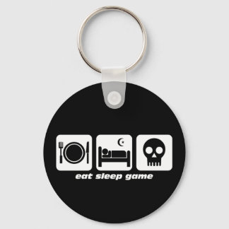 Eat sleep game key ring