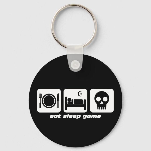 Eat sleep game key ring (Front)