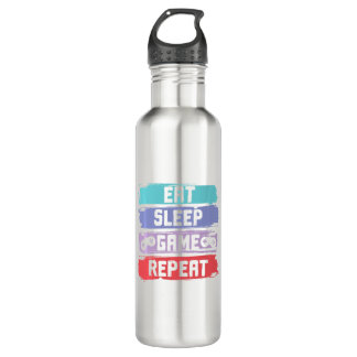 Eat Sleep Game Repeat Controller 710 Ml Water Bottle