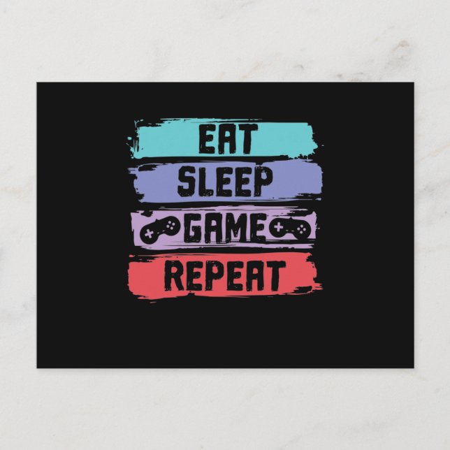 Eat Sleep Game Repeat Controller Postcard (Front)