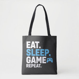 Eat Sleep Game Repeat Funny Gamer Quote Design Tote Bag