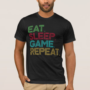 Eat Sleep Game Repeat Funny T-Shirt