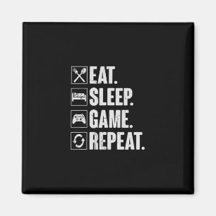 Eat Sleep Game Repeat Funny Video Gamer Gift Gamin Magnet
