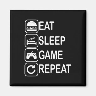 Eat Sleep Game Repeat Funny Video Gamer Gifts 1 Magnet