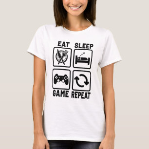 Eat Sleep Game Repeat Gamer Gaming Nerd Geek T-Shirt