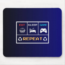 Eat Sleep Game Repeat Gamer Mouse Pad