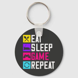 Eat-Sleep-Game-Repeat Key Ring